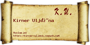 Kirner Uljána névjegykártya